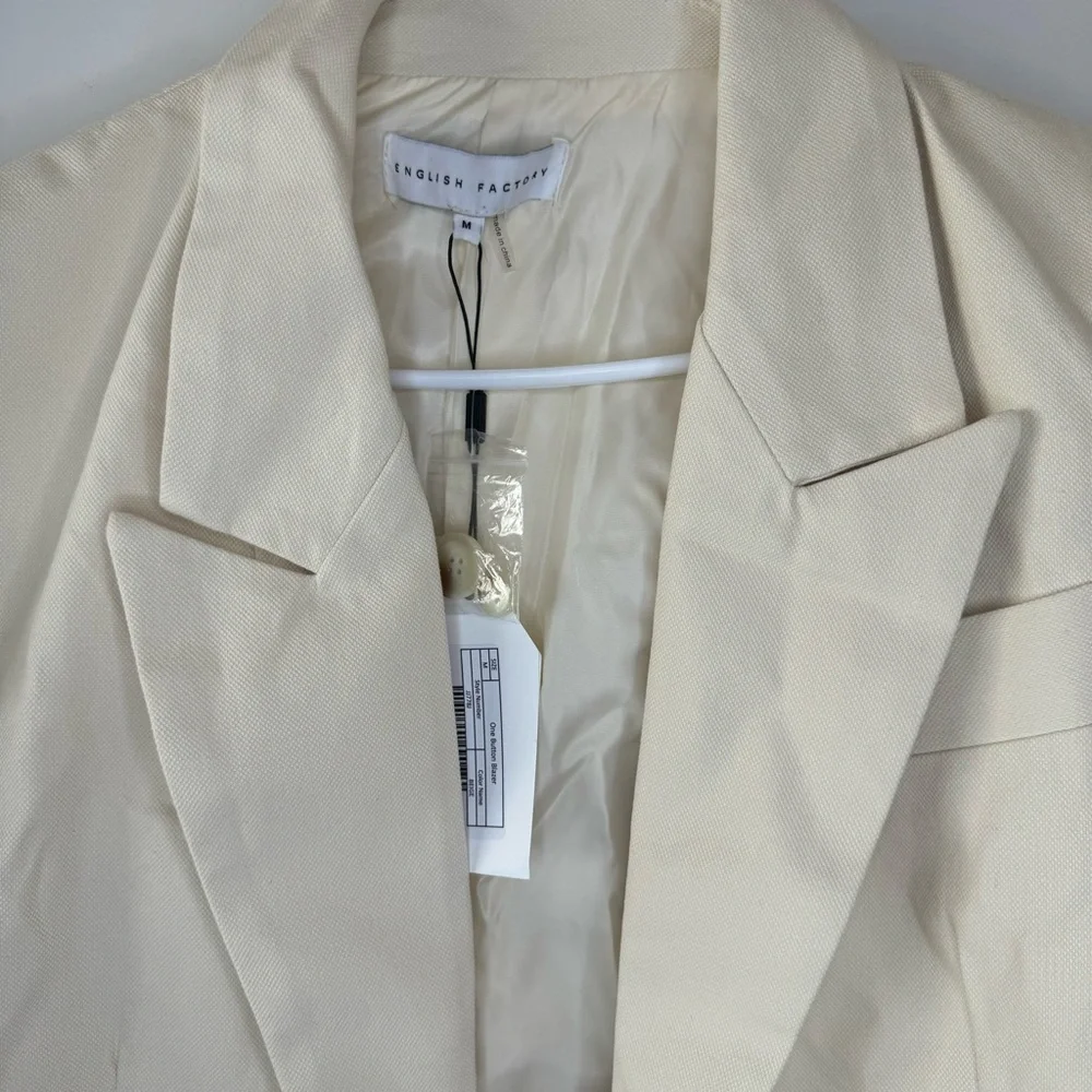 English Factory One Button Beige Blazer